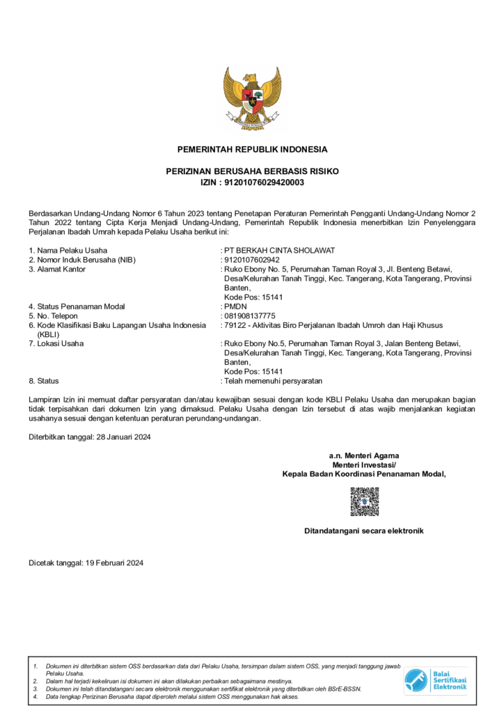 Travel Umroh Resmi Legalitas